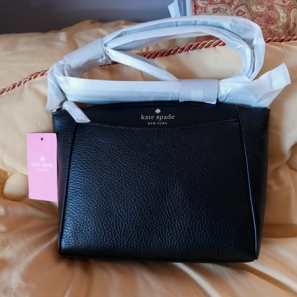 kate spade Handbags - SOLD *LAST CHANCE* New Kate Spade Monica Black Pebbled Leather Crossbody Bag